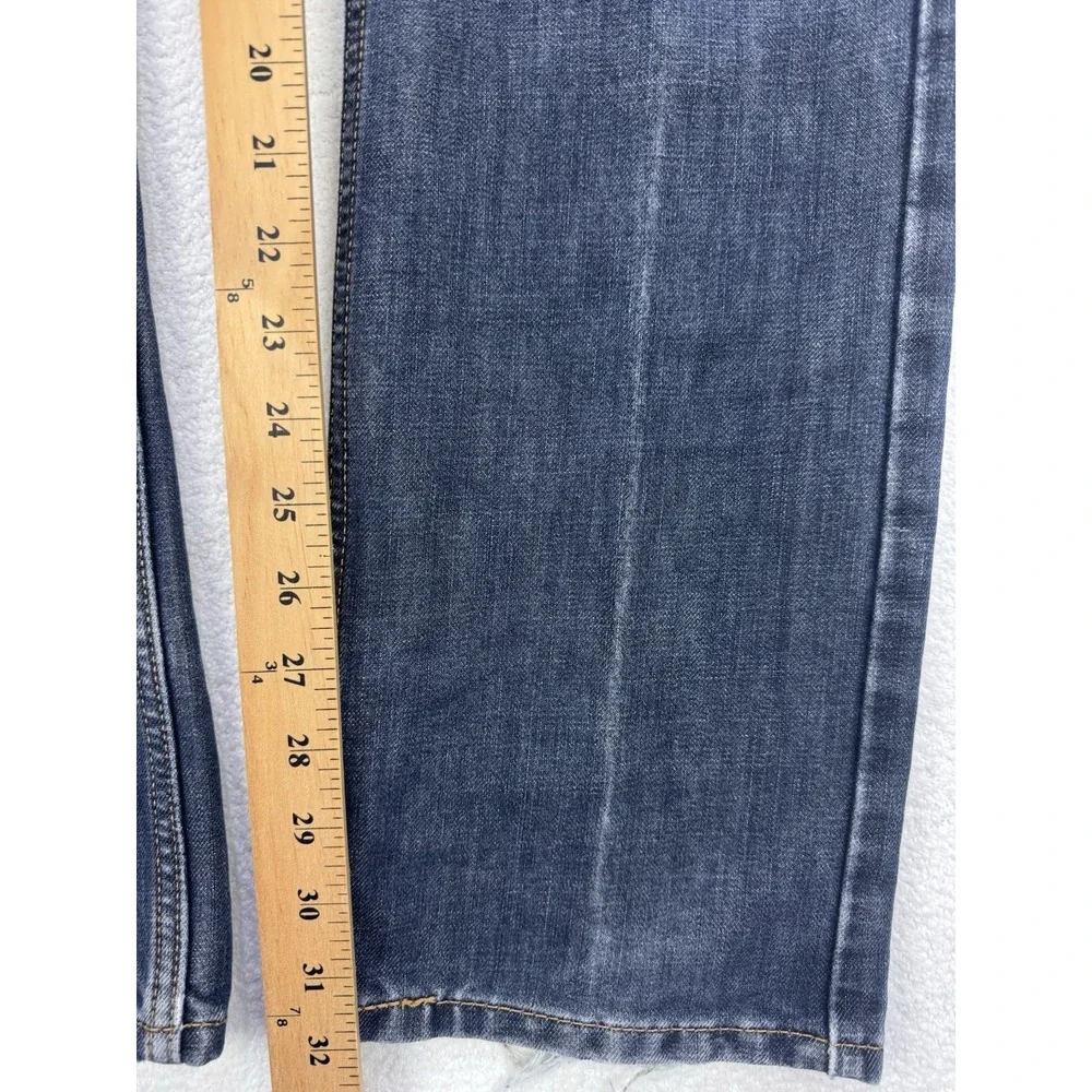 Levis 513 Jeans Men 32x32 Blue Slim Straight Stretch Whisker Distress Denim